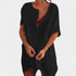 Gleame.-Jurken & Jumpsuits-Gleame Shirt - Vrouwelijke korte mouwen losse effen shirt