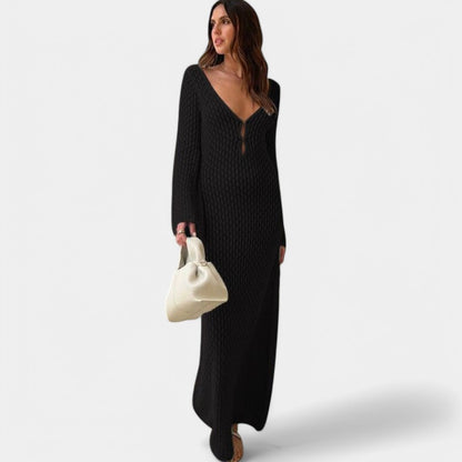 Gleame.-Jurken &amp; Jumpsuits-Gleame Strandcover-Up - Lange jurk met elegante rug en hoge taille