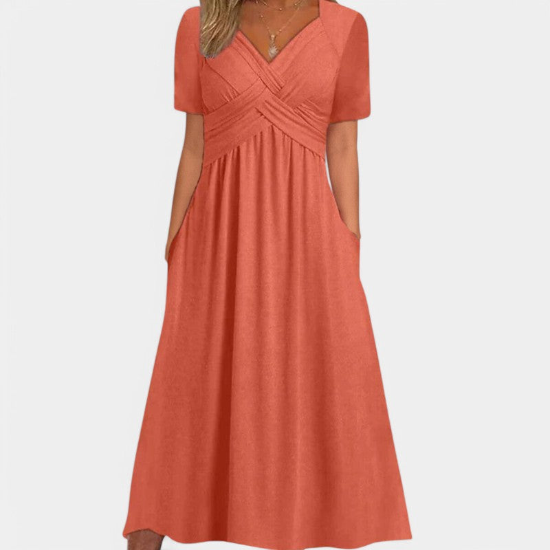 Gleame.-Jurken &amp; Jumpsuits-Gleame Zomerjurk - Zomerjurk met V-hals voor elke gelegenheid