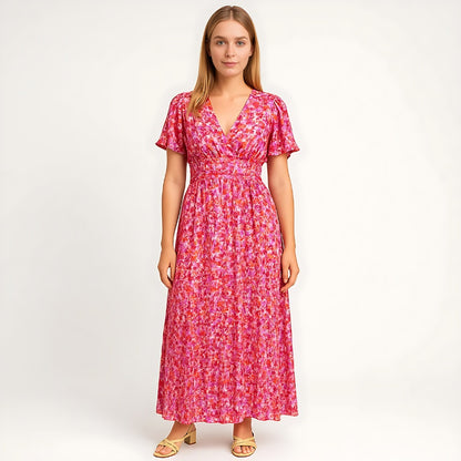 Gleame Lange Jurk - Maxi dress met bloemenprint en V-hals