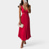 Gleame.-Jurken & Jumpsuits-Gleame jurk - Elegante plissé satijnen jurk voor vrouwen