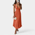 Gleame.-Jurken & Jumpsuits-Gleame jurk - Elegante plissé satijnen jurk voor vrouwen