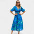 Gleame.-Jurken & Jumpsuits-Gleame jurk - Korte mouw lange jurk met bloemenprint voor vrouwen