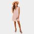 Gleame.-Jurken & Jumpsuits-Gleame jurk - Nieuwe kant jacquard V-hals jurk met zakken