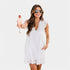 Gleame.-Jurken & Jumpsuits-Gleame jurk - Nieuwe kant jacquard V-hals jurk met zakken