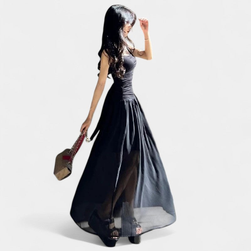 Gleame.-Jurken & Jumpsuits-Gleame jurk - Vrouwelijke hoge taille casual lange jurk