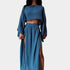 Gleame.-Jurken & Jumpsuits-Gleame tweedelige set - Elegante look met hoge split