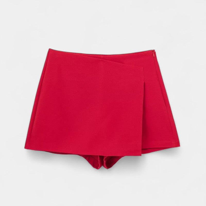 Gleame.-Korte broeken-Gleame Shorts - Vrouwen asymmetrische zijritssluiting rok shorts vintage hoge taille