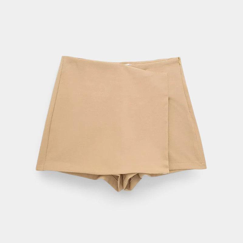 Gleame.-Korte broeken-Gleame Shorts - Vrouwen asymmetrische zijritssluiting rok shorts vintage hoge taille