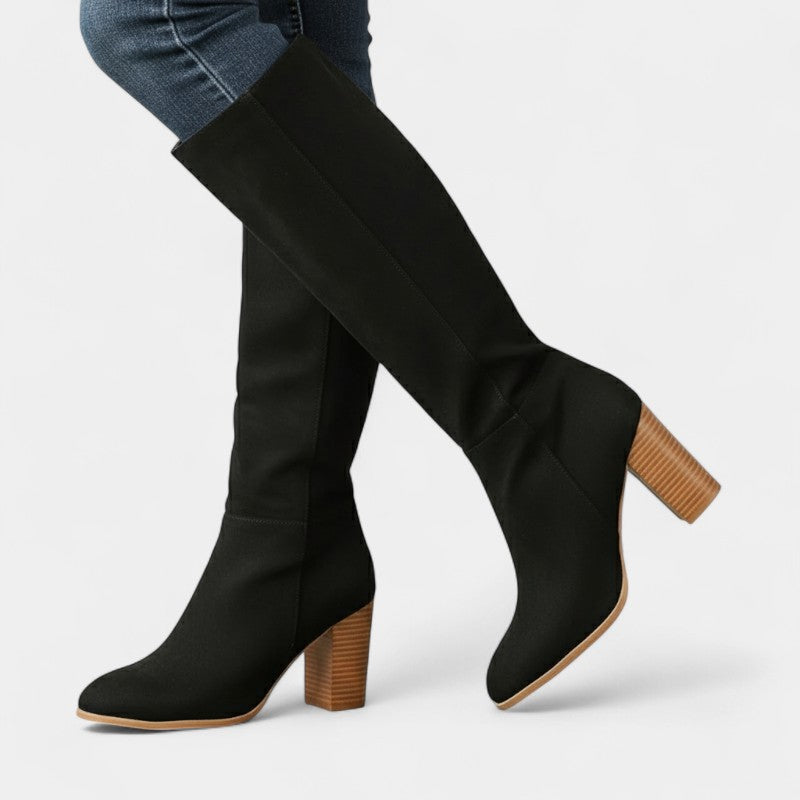 Gleame.-Laarzen-Gleame | Dames kniehoge laarzen met blokhak