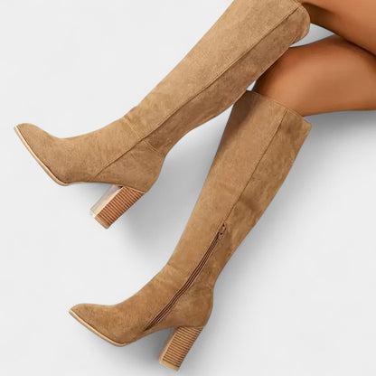 Gleame.-Laarzen-Gleame | Dames kniehoge laarzen met blokhak