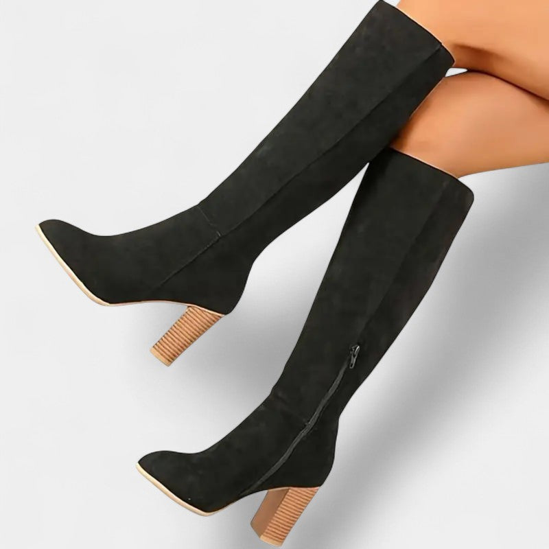 Gleame.-Laarzen-Gleame | Dames kniehoge laarzen met blokhak