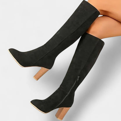 Gleame.-Laarzen-Gleame | Dames kniehoge laarzen met blokhak