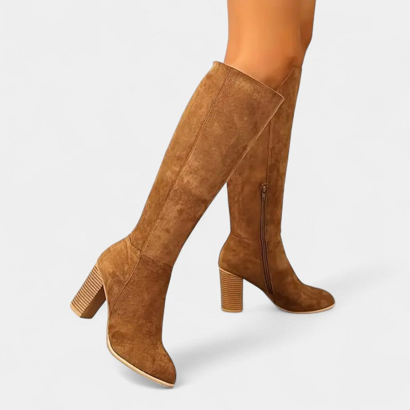 Gleame.-Laarzen-Gleame | Dames kniehoge laarzen met blokhak