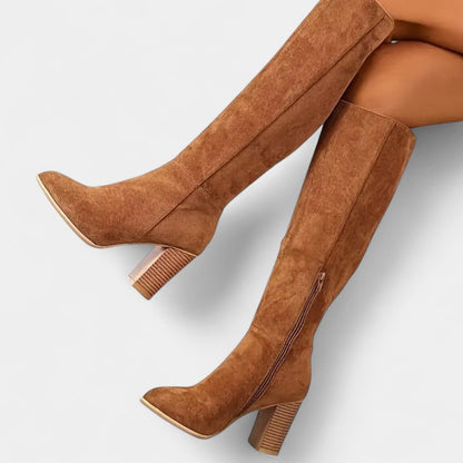 Gleame.-Laarzen-Gleame | Dames kniehoge laarzen met blokhak