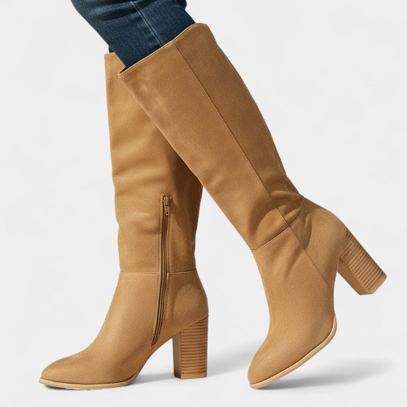 Gleame.-Laarzen-Gleame | Dames kniehoge laarzen met blokhak