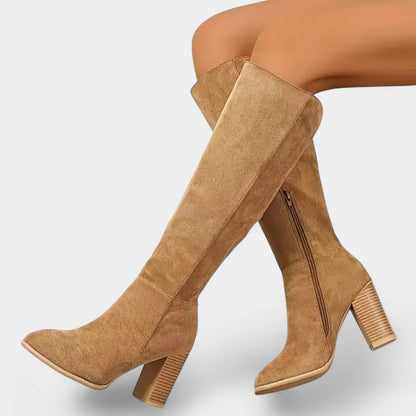 Gleame.-Laarzen-Gleame | Dames kniehoge laarzen met blokhak