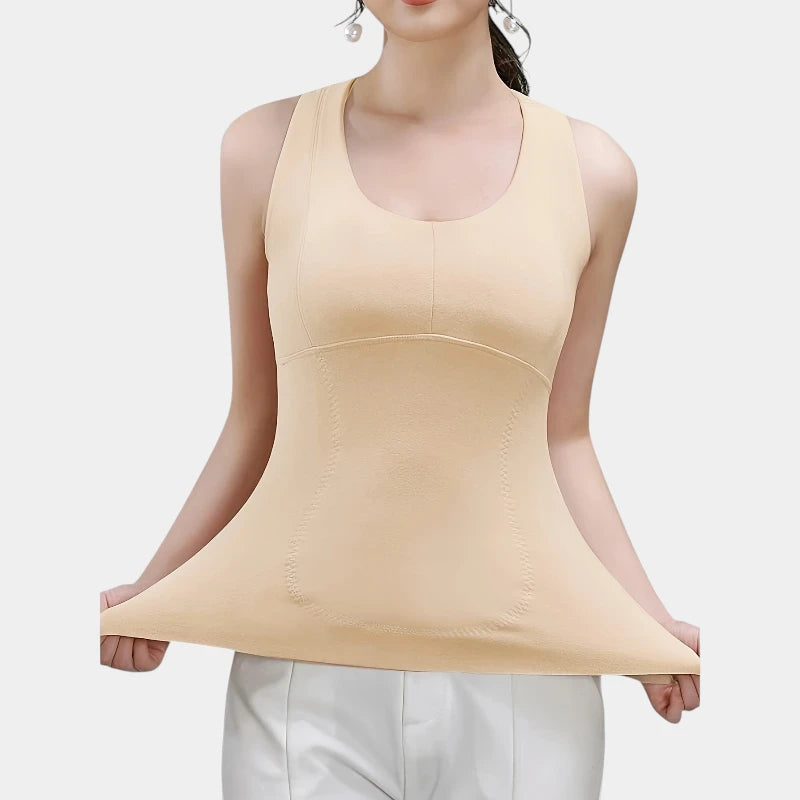 Gleame.-Lingerie-Gleame top - slank thermisch hemd met ronde hals en kant