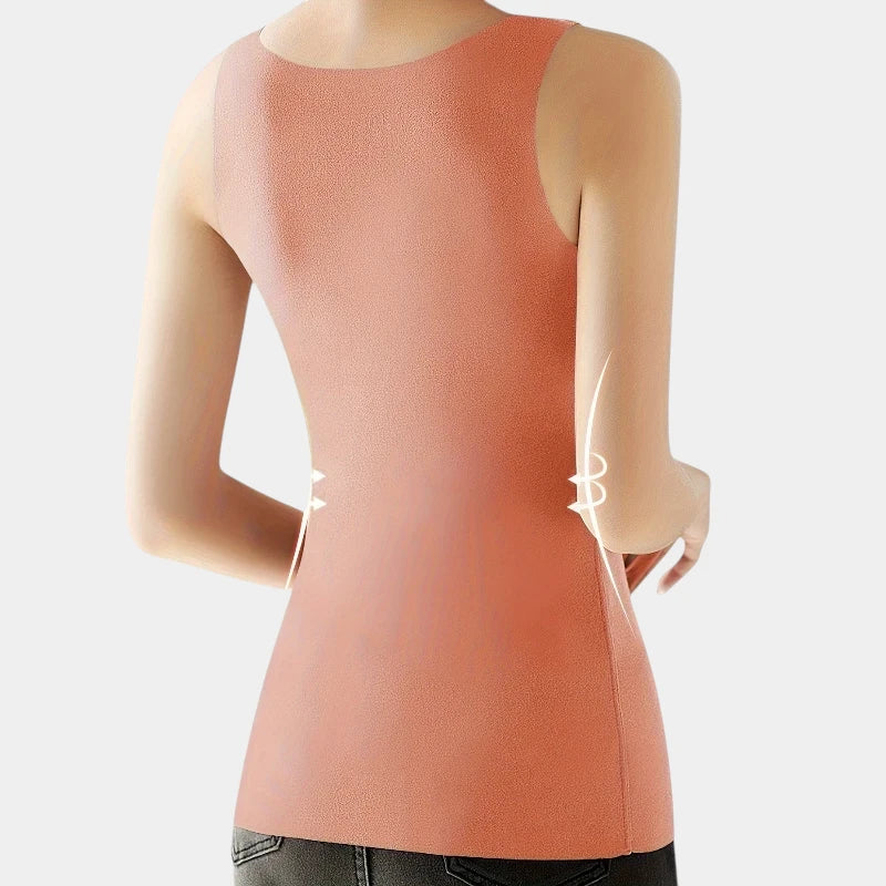  Gleame.-Lingerie-Gleame top - slank thermisch hemd met ronde hals en kant