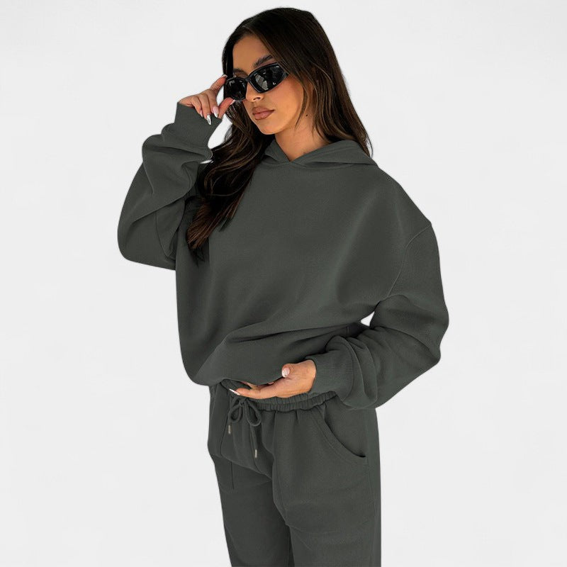 Gleame.-Outfit Sets-Gleame Dames Trainingspak – Comfortabel pak met hoodie en joggerbroek