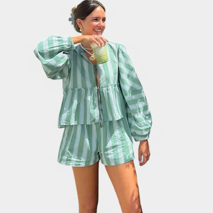 Gleame.-Outfit Sets-Gleame Set - Vintage loose outfits voor strandvakantie