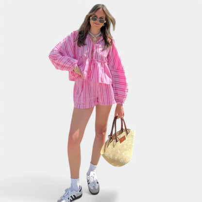 Gleame.-Outfit Sets-Gleame Set - Vintage loose outfits voor strandvakantie