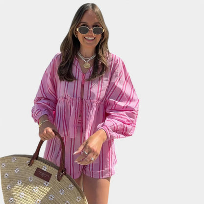 Gleame.-Outfit Sets-Gleame Set - Vintage loose outfits voor strandvakantie