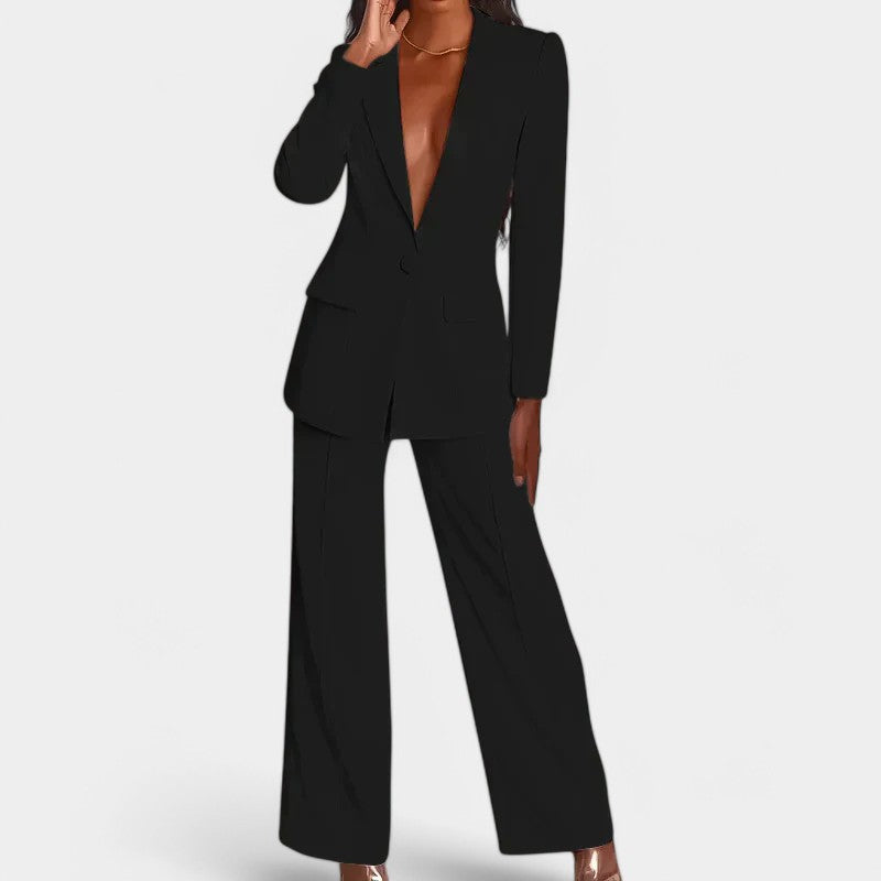 Gleame.-Outfit sets-Gleame Blazer - Elegante blazer en broekset voor een verfijnde look