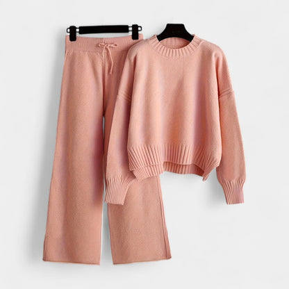 Gleame.-Outfit sets-Gleame Dames Set – Casual set met trui en wijde broek