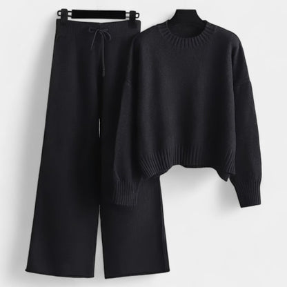 Gleame.-Outfit sets-Gleame Dames Set – Casual set met trui en wijde broek