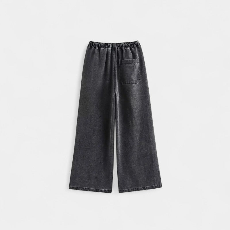 Gleame.-Outfit sets-Gleame Denim Suit Set - V-hals denim set met lange mouwen