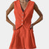 Gleame.-Outfit sets-Gleame Korte broek en top - Mouwloze linnen twee-delige set voor de zomer