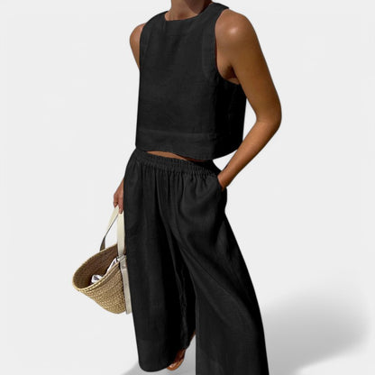 Gleame.-Outfit sets-Gleame Linnen tweedelig set - Lichte, ademende en duurzame zomerset