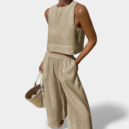 Gleame.-Outfit sets-Gleame Linnen tweedelig set - Lichte, ademende en duurzame zomerset