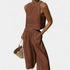 Gleame.-Outfit sets-Gleame Outfit Set - Mouwloos katoenen overhemd met stropdas en wijde broek