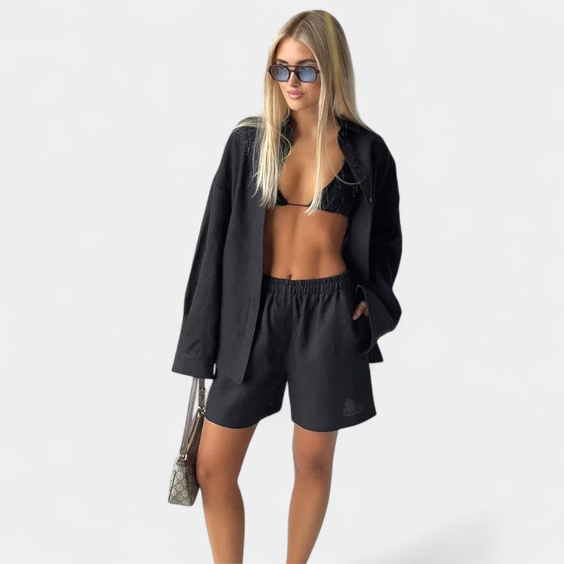  Gleame.-Outfit sets-Gleame Outfit - Vrouwelijke casual katoenen lange mouwen
