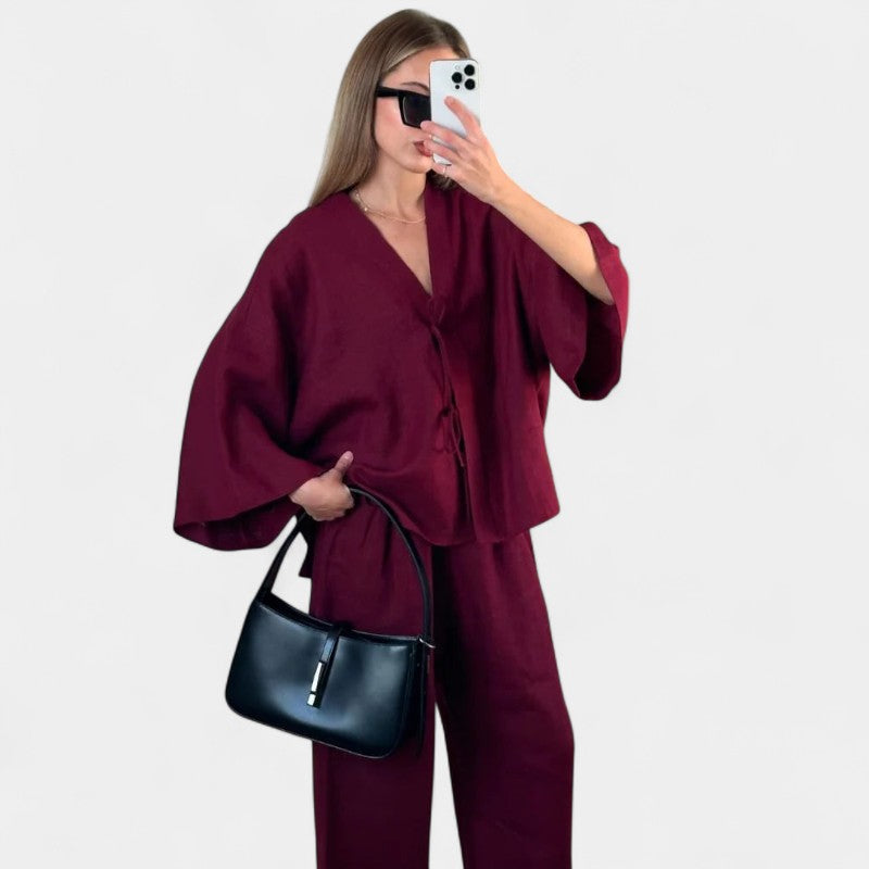  Gleame.-Outfit sets-Gleame Outfit - Vrouwelijke casual katoenen lange mouwen