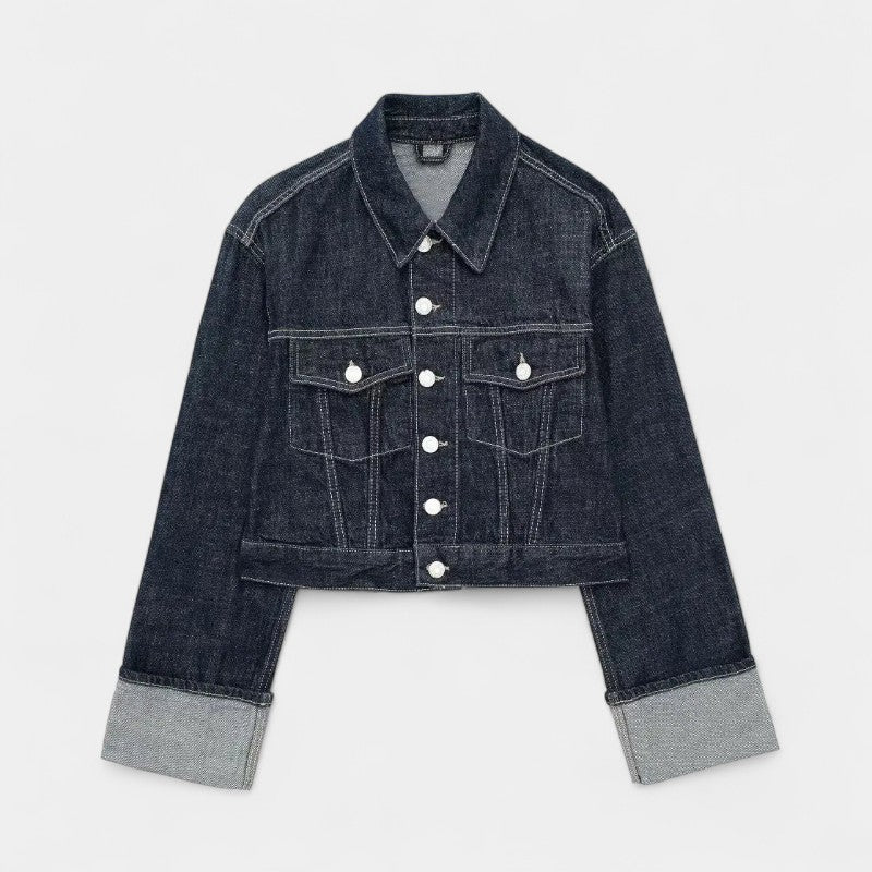 Gleame.-Outfit sets-Gleame Outfitset - Casual denim set met lange mouwen