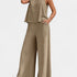 Gleame.-Outfit sets-Gleame Outfitset - Stylische mouwloze top met wijde broek