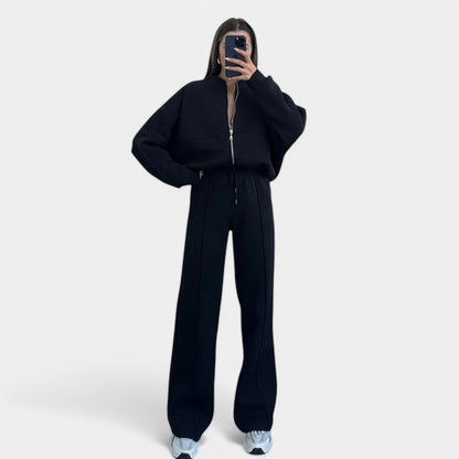 Gleame.-Outfit sets-Gleame Outfitset - Twee-delig joggingpak met vest en wijde broek