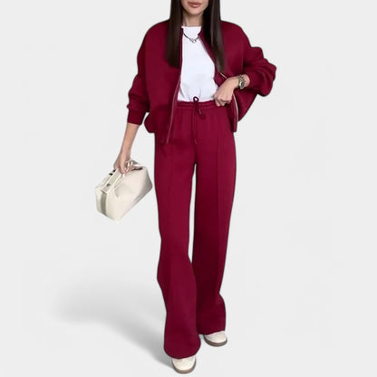 Gleame.-Outfit sets-Gleame Outfitset - Twee-delig joggingpak met vest en wijde broek