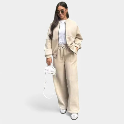 Gleame.-Outfit sets-Gleame Outfitset - Twee-delig joggingpak met vest en wijde broek