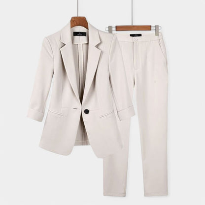 Gleame.-Outfit sets-Gleame Set - Professionele blazer en broek voor casual stijl