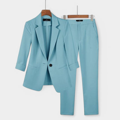 Gleame.-Outfit sets-Gleame Set - Professionele blazer en broek voor casual stijl