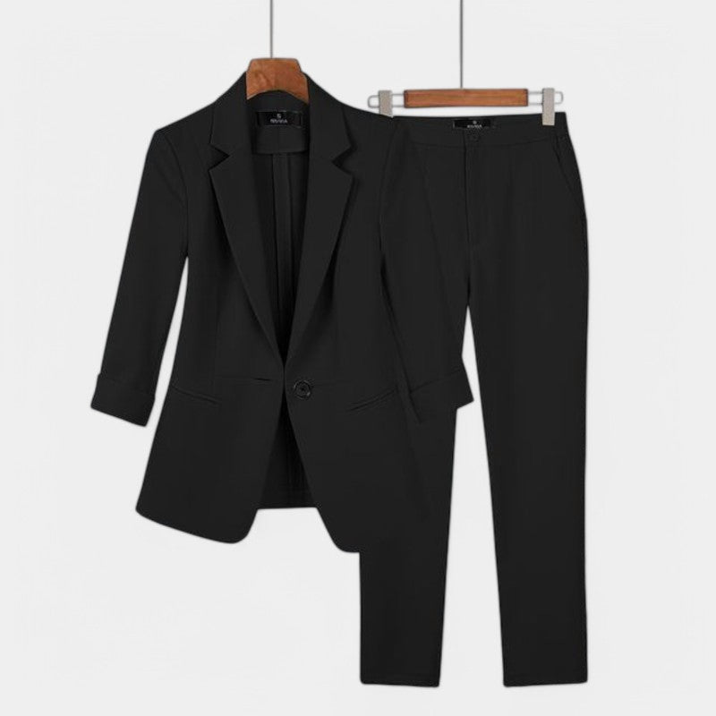 Gleame.-Outfit sets-Gleame Set - Professionele blazer en broek voor casual stijl