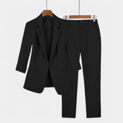 Gleame.-Outfit sets-Gleame Set - Professionele blazer en broek voor casual stijl