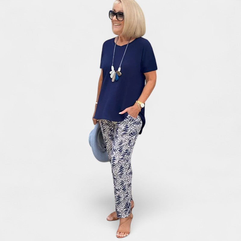 Gleame.-Outfit sets-Gleame Twee-delige outfit sets - Korte mouwen in effen kleur
