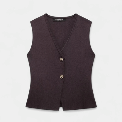 Gleame Tweedelige Outfit Set - Vrouwelijke set van lange rok en gilet