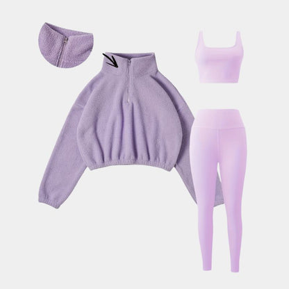  Gleame.-Outfit sets-Gleame set - elastische set met halve rits en skinny broek