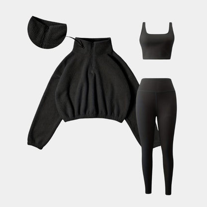  Gleame.-Outfit sets-Gleame set - elastische set met halve rits en skinny broek